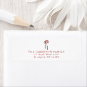 Red Bow Holiday Retour-adreslabel Etiket (Insitu)