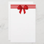 Red Bow Holiday Stationery Briefpapier (Voorkant / Achterkant)