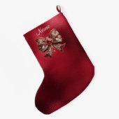 Red Bow Holiday Stocking Grote Kerstsok (Achterkant (Hangend))
