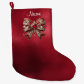 Red Bow Holiday Stocking Grote Kerstsok (Voorkant)