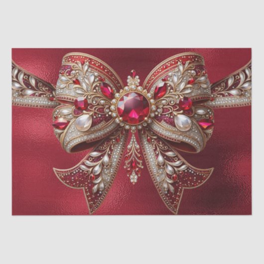 Red Bow Holiday Tissue Paper Tissuepapier (Voorkant)