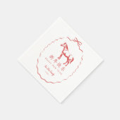 Red Bow Horse Chinese New Year Servet (Hoek)
