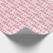 Red Bow Joyful One Baby Christmas Pink Cadeaupapier (Hoek)