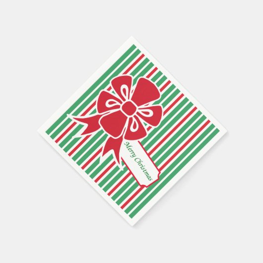 Red Bow-kerstcadeau Servetten (Hoek)