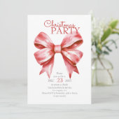 Red Bow kerstfeest Kaart (Staand voorkant)