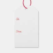 Red Bow Merry Christmas Crest Gift Label - A Cadeaulabel (Achterkant)