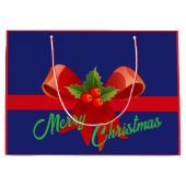 Red Bow Merry kerst Groot Cadeauzakje (Voorkant)