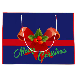 Red Bow Merry kerst Groot Cadeauzakje