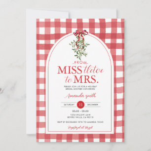 Red Bow Miss tletoe naar Mrs Vrijgezellenfeest Hol Kaart