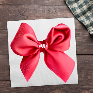 Red Bow Monogram Preppy servet