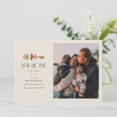 Red Bow New Home Vakantie Bewegende Aankondiging K (Staand voorkant)