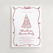 Red Bow, Noël Tree Party Invitation
