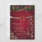 Red Bow, Ornamenten Company kerst Party Kaart (Voorkant)