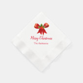 Red Bow Persoonlijke kerstfeest Napkins Servet (Hoek)
