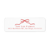 Red Bow Return Address Etiket (Voorkant)