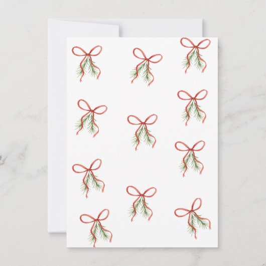 Red Bow Ribbon Winter Save The Date (Achterkant)