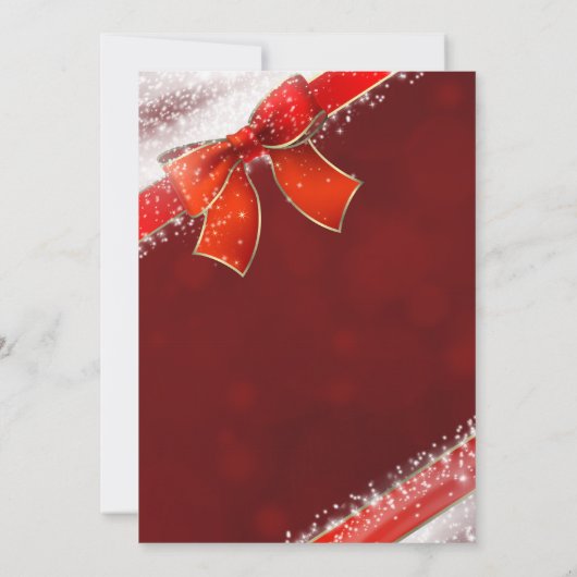 Red Bow & Sparkles Christmas Holiday Invitations (Dos)