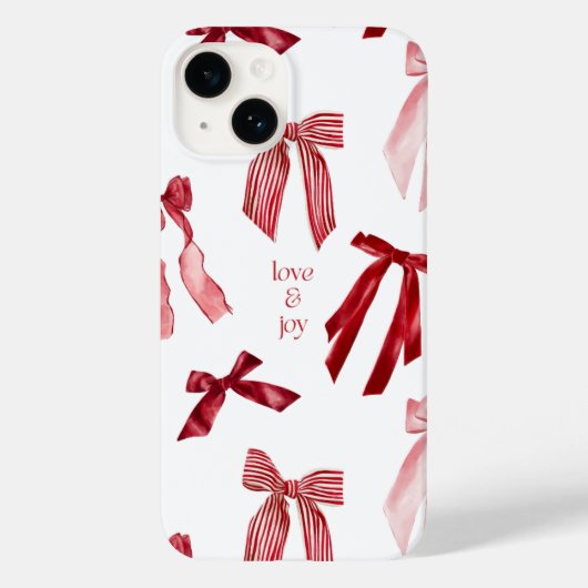 Red Bow Watercolor iPhone Case (Achterkant)
