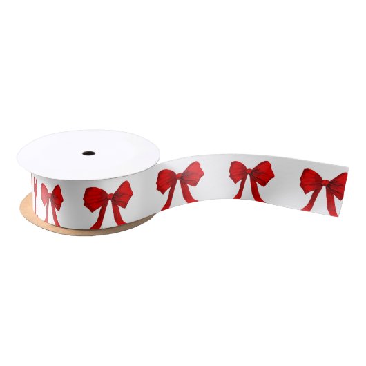 Red Bow White Ribbon Lint (Spoel)