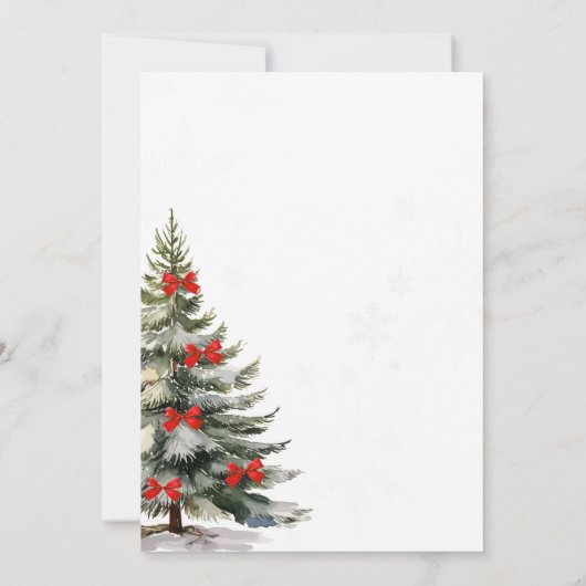 Red Bow Winter Onerderland 1e verjaardag Kaart (Achterkant)