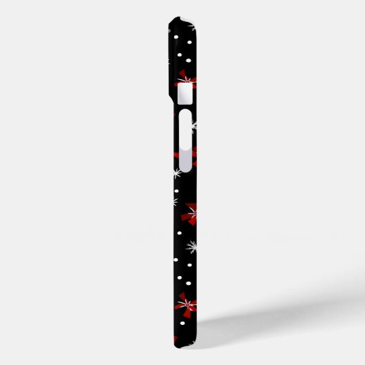Red Bow Winter Pattern Case-Mate iPhone Case (Achterkant / Links)