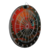 Red Bowling Ball past het aan Dartbord (Voorkant Links)