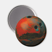 Red Bowling Ball past het aan Magneet (Voorkant / Achterkant)