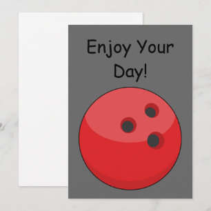 Red Bowling Ball personaliseren Feestdagenkaart