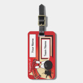 Red Bowling Pins en 🎳 | Bowler Bagagelabel (Voorkant verticaal)