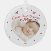 Red Bows eerste kerst Baby Ornament (Voorkant)