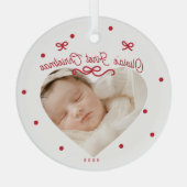 Red Bows eerste kerst Baby Ornament (Achterkant)