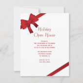 Red Bows Holiday Open House Party Invitation (Devant)