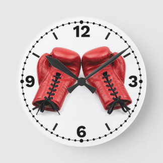Red Boxing Gloves Wall Clock, Boxing Clock Face Ronde Klok