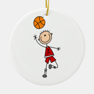Red Boy Basketball Player t-shirts en Gifts Keramisch Ornament