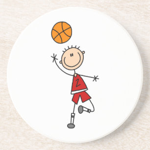 Red Boy Basketball Player t-shirts en Gifts Zandsteen Onderzetter