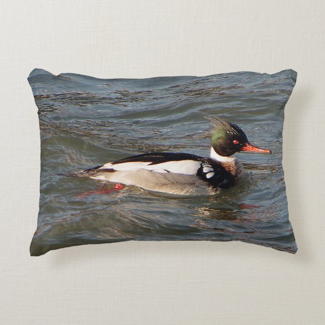 Red Breasted Merganser accent kussen (Voorkant)