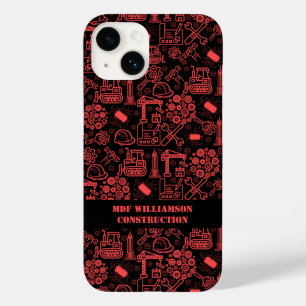 Red brick Architectural Blueprint Engineer Pattern Case-Mate iPhone 14 Hoesje