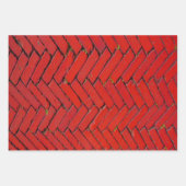 Red Brick Chevron Inpakpapier Vel (Voorkant 3)