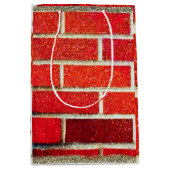 Red Brick & Glitter Holiday Naughty of Nice Party Medium Cadeauzakje (Voorkant)