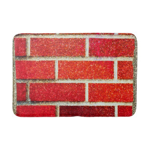 Red Brick & Glitter Holiday Party Modern Glam Chic Badmat