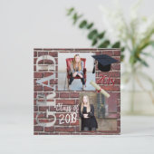 Red Brick Wall Foto - Afstuderen Kaart (Staand voorkant)