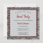 Red Brick Wall Foto - Afstuderen Kaart (Achterkant)