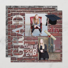 Red Brick Wall Foto - Afstuderen Kaart