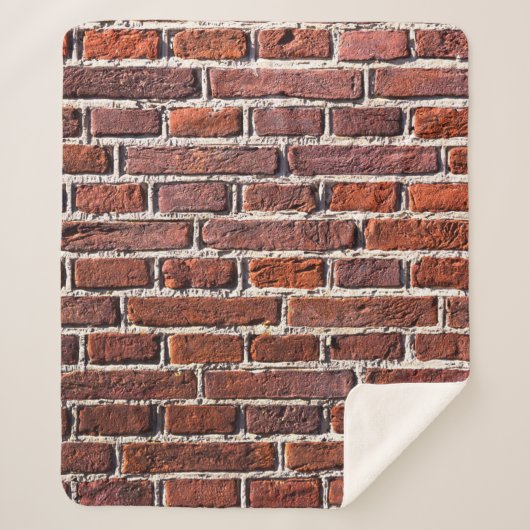 Red brick wall stone bricks masonry sherpa deken (Voorkant)