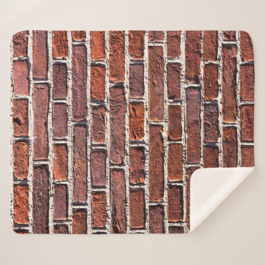 Red brick wall stone bricks masonry sherpa deken (Voorkant (horizontaal))