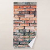 Red brick wall with stainsabstract, aged,archittu badhanddoek (Badhanddoek)