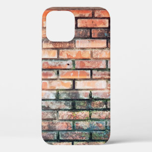 Red brick wall with stainsabstract, aged,archittu iPhone 12 hoesje