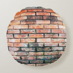 Red brick wall with stainsabstract, aged,archittu rond kussen