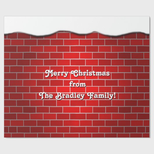 Red Brick with Snow Drift - Snowy Top Cadeaupapier (Vlak)