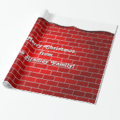 Red Brick with Snow Drift - Snowy Top Cadeaupapier (Uitgerold)